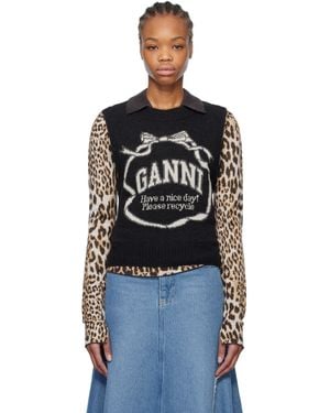Ganni ブラック Graphic Bow ベスト