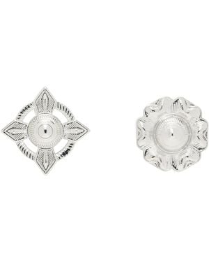 Toga Engraved Earrings - Metallic