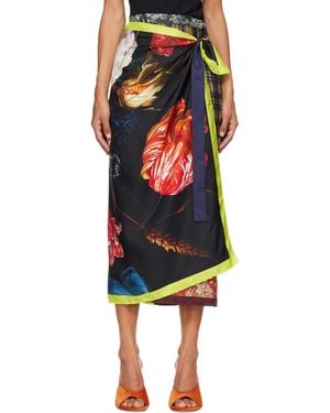 Dries Van Noten Long Wrap Scarf Midi Skirt - Red