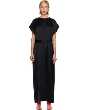 TOTEME Crew Satin Maxi Dress - Black