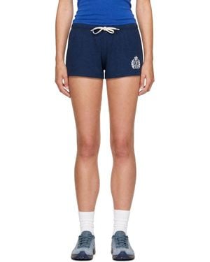 Sporty & Rich Ny Crest Lounge Shorts - Blue