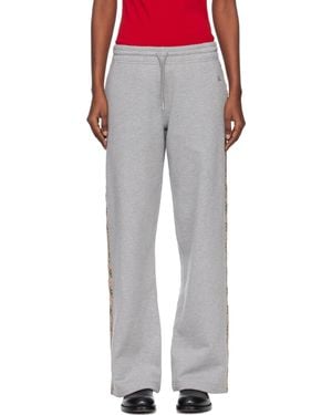 Burberry Check Trim Cotton Track Trousers - White