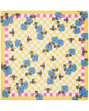 Vivienne Westwood Pixel Rose Pocket Square - Blue