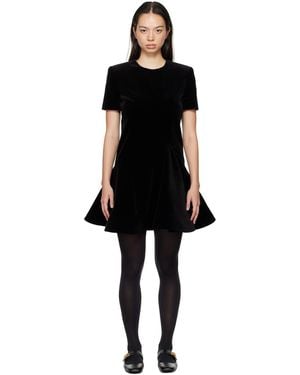 Valentino Velvet Silk-Lined Minidress - Black