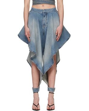 Alaïa Panelled Faded Jeans - Blue