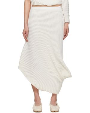 Issey Miyake Off- Stream Midi Skirt - White