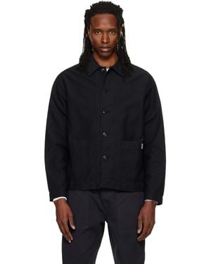 Merz B. Schwanen Cropped Sateen Canvas Worker Jacket - Black
