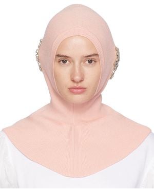 Simone Rocha Embellished Pointed Balaclava - Pink