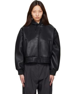 Frankie Shop Jackson Bonded Faux-Leather Bomber Jacket - Black