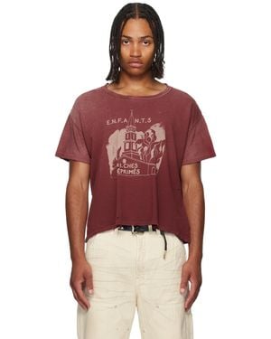 Enfants Riches Deprimes Burning Church T-Shirt - Red