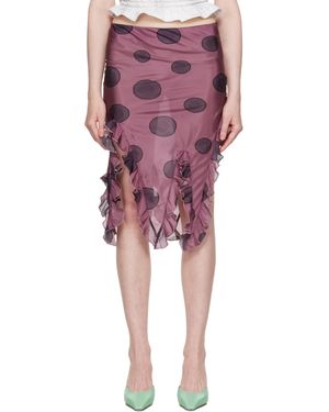 Conner Ives Minijupe Jellyfish Rose Et Noir - Rouge