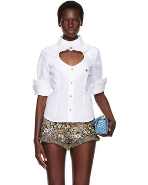Vivienne Westwood Short Sleeve Toulouse Frill Shirt - White