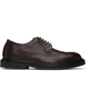 VINNY'S Burgundy Vinnee Brogue Derbys - Black