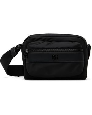 HUGO Stacked-Logo Twill Crossbody Bag - Black