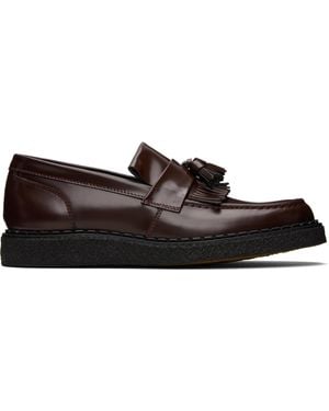 Fred Perry Burgundy George Cox Edition Tassel Loafers - Black