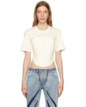 Dion Lee White Corset T-shirt - Blue