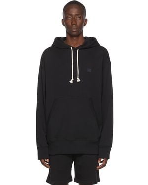 Acne Studios Pull À Capuche Noir En Coton