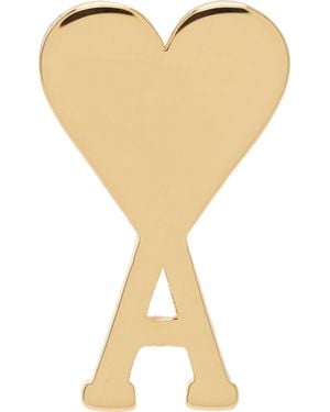 Ami Paris ゴールド Ami De Coeur ブラス シングル スタッドピアス - ナチュラル