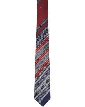 Vivienne Westwood 8.5Cm Heart Stripes Tie - Purple