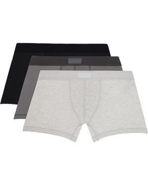 Skims Ensemble De Trois Boxers Gris À Entrejambe De 7,5 Cm