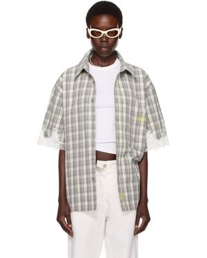Martine Rose Ssense限定 グレー レース シャツ - ホワイト