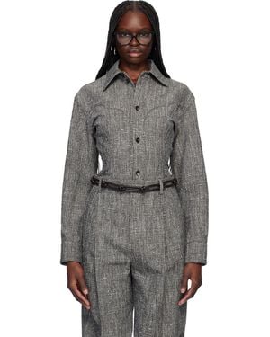 Bottega Veneta Melange Viscose & Silk Shirt - Black