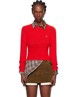 Acne Studios Cropped Crewneck Jumper - Red