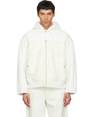 Song For The Mute Off- Tkl Edition Faded Denim Jacket - White