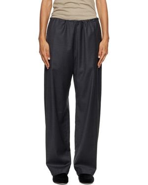 Ssstein Wool Silk Drawstring Easy Trousers - Black