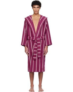 Tekla Terry Hooded Bathrobe - Red