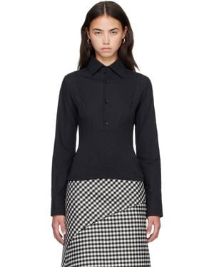 Jean Paul Gaultier Bi Material Shirt - Black