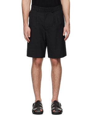 Commas Heathered Tailored Shorts - Black