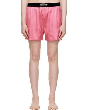 Tom Ford Stretch Silk Satin Boxer Shorts - Pink