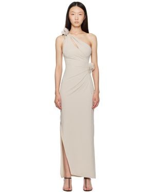 Coperni Asymmetric Flower Maxi Dress - Black