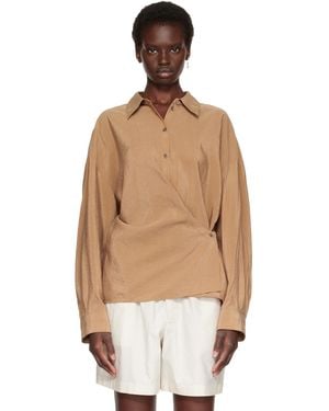 Lemaire Straight Collar Twisted Shirt - Natural