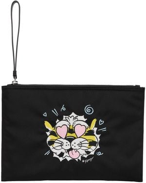 KENZO Paris Wild Tiger' Large Pouch - Black