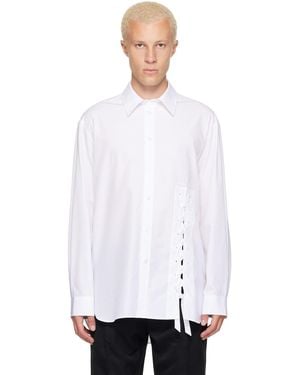 Simone Rocha Lace Up Hem Easy Shirt - White