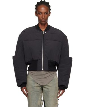 Rick Owens Concordians Girdered Cropped Bomber Down Jacket - Black
