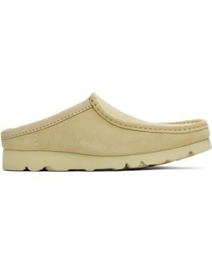 Clarks Flâneurs À Enfiler Wallabee Beiges - Noir