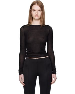 Paris Georgia Basics Elemental Sheer Long Sleeve T-Shirt - Black