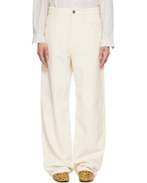 Rohe Off- Bruun Signature Baggy Corduroy Pants - White