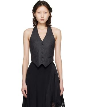 Vetements Open Back Halter Tailored Vest - Black