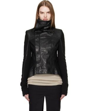 Rick Owens Temple Naska Biker Leather Jacket - Black