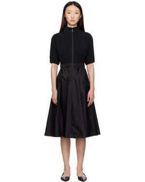 Moncler Taffeta Skirt Midi Dress - Black