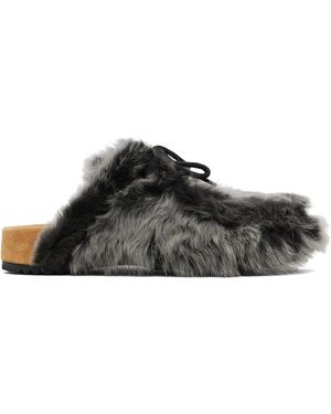 Dries Van Noten Shearling Clogs - Black