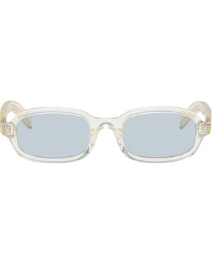 Prada Transparent Iconic Metal Plaque Sunglasses - Blue