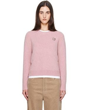 Maison Kitsuné Fox Head Lambswool Comfort Jumper - Pink