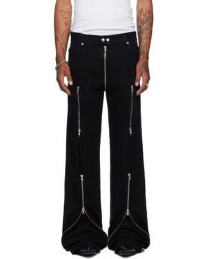 Lu'u Dan ブラック Zipped Riot ジーンズ