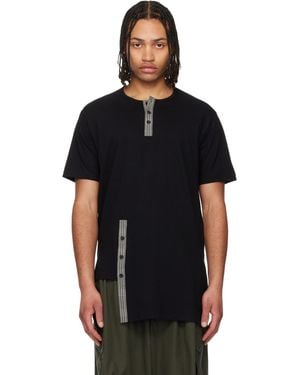 Yohji Yamamoto Asymmetrical Henley - Black