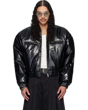 Lu'u Dan Riot Faux-Leather Bomber Jacket - Black